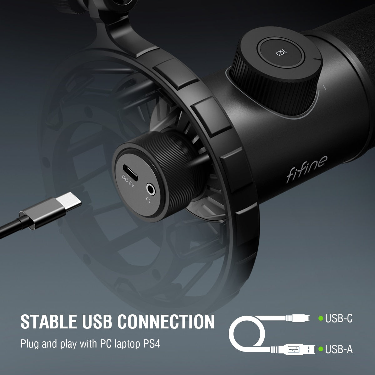 FIFINE Dynamic Microphone for windows&laptop,USB