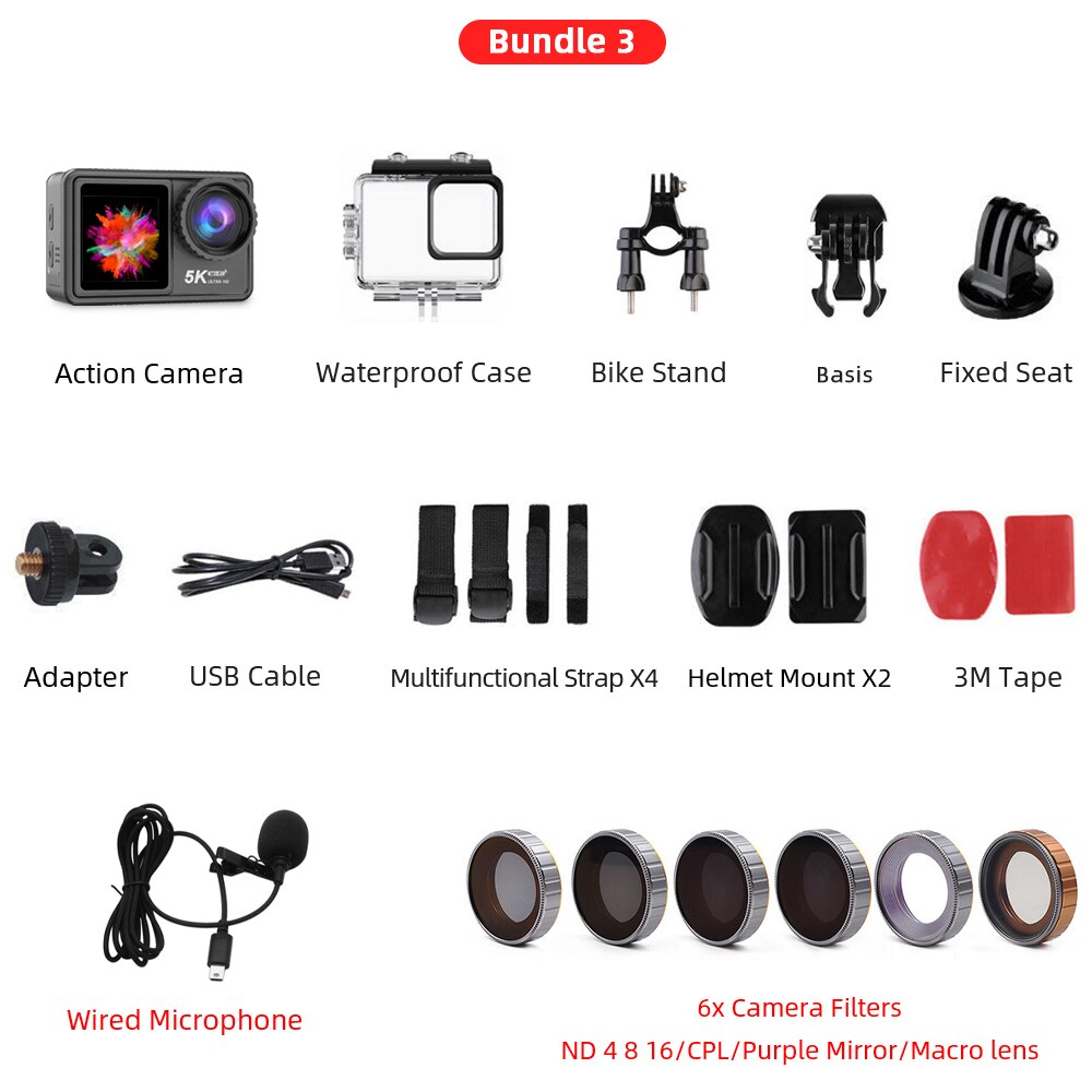 5K Action Camera Ultra HD WiFi Remote Control