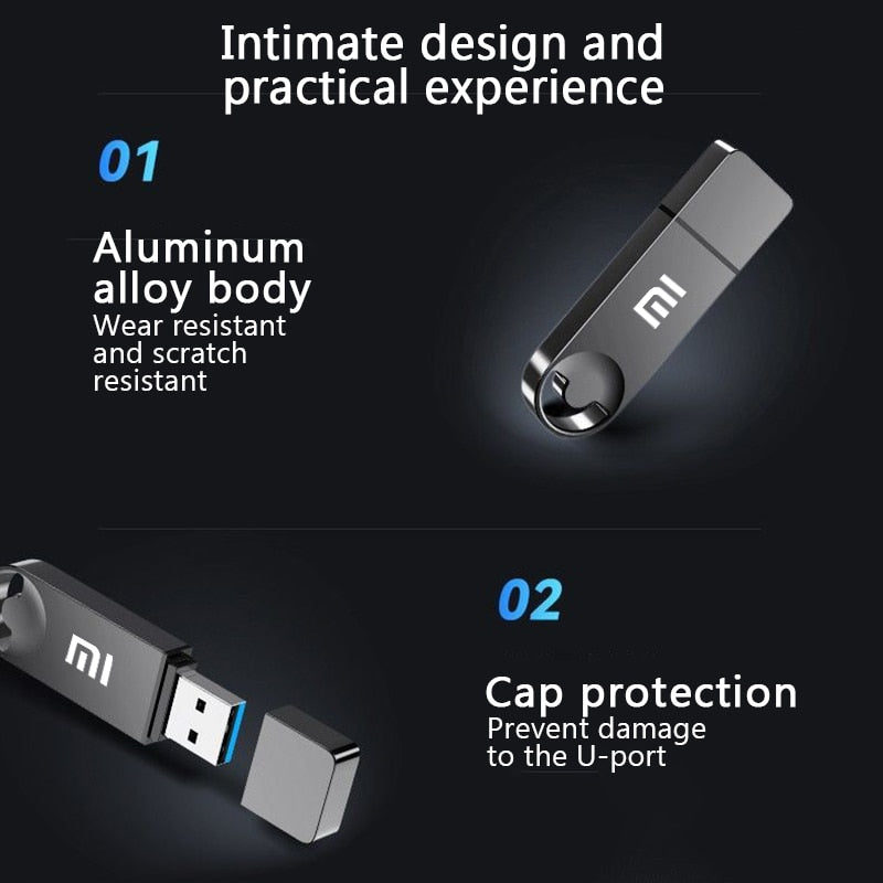 New XIAOMI USB 3.2 Flash Drive 2TB High-Speed Pen Drive 1TB Metal Waterproof Type-C Usb PenDrive For Computer Storage Devices