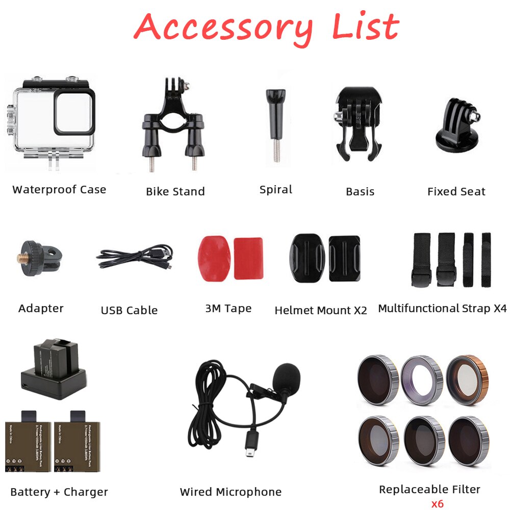 5K Action Camera Ultra HD WiFi Remote Control