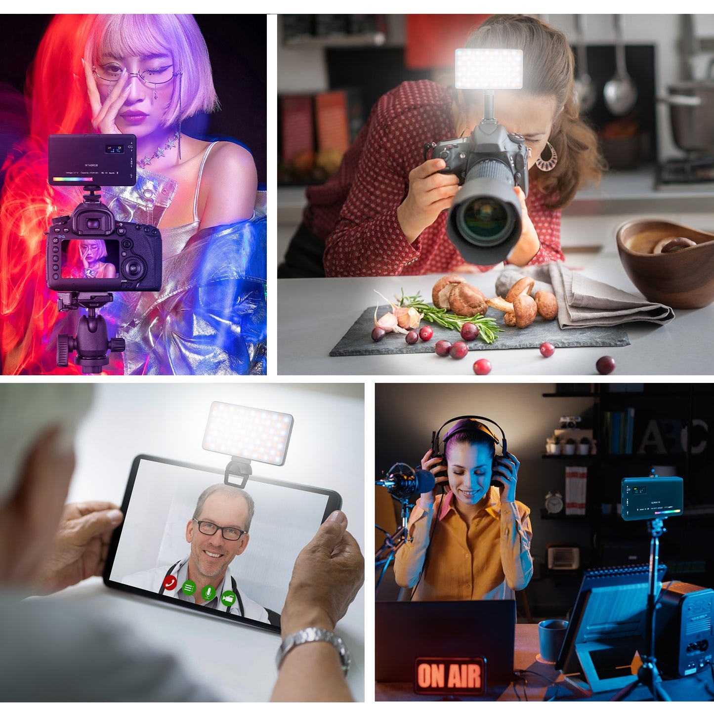 LUXCEO W140 LED RGB Video Light 0-360° Full Color 2500 to 9000K 8W 3100mAh Photography Camera Light Dimmable Pocket Panel Lights