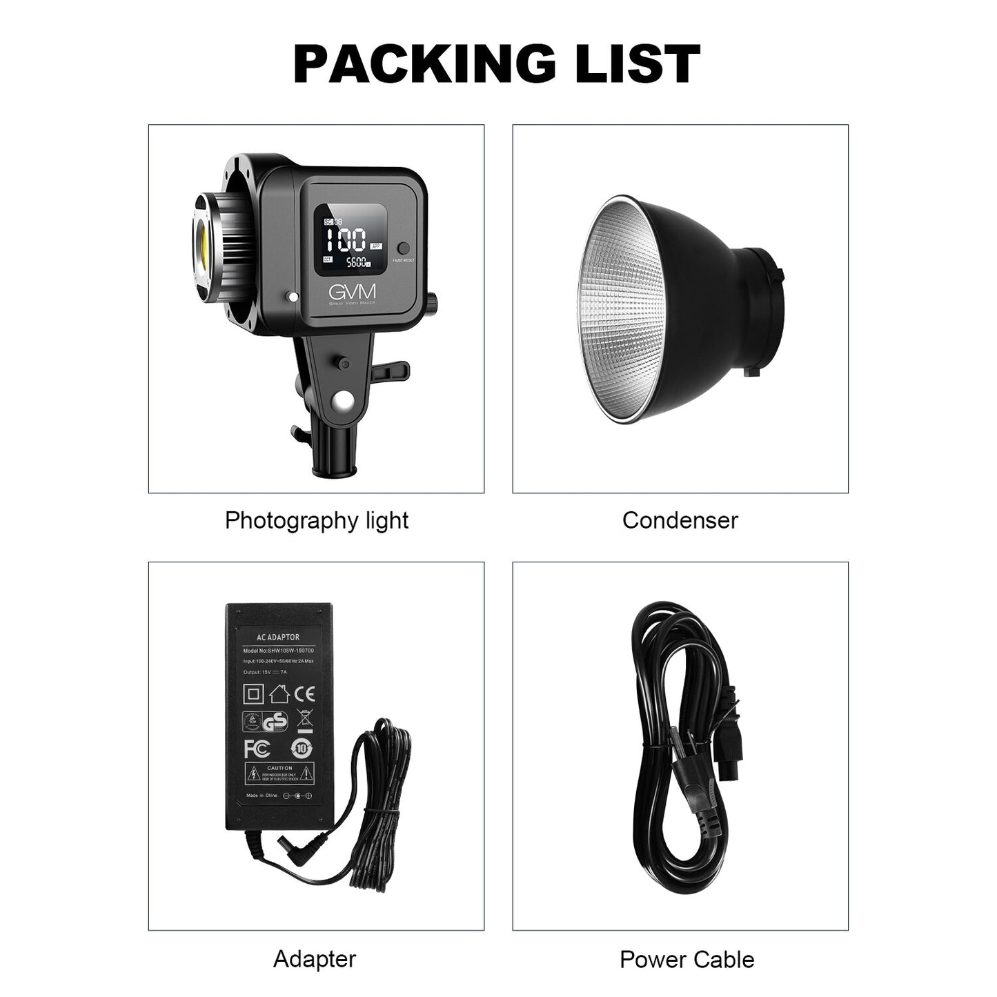 GVM SD80D 80W Bi-Color Spoltlight Daylight 2700K-7500K Photography Lighting with Softbbox Can use Battery