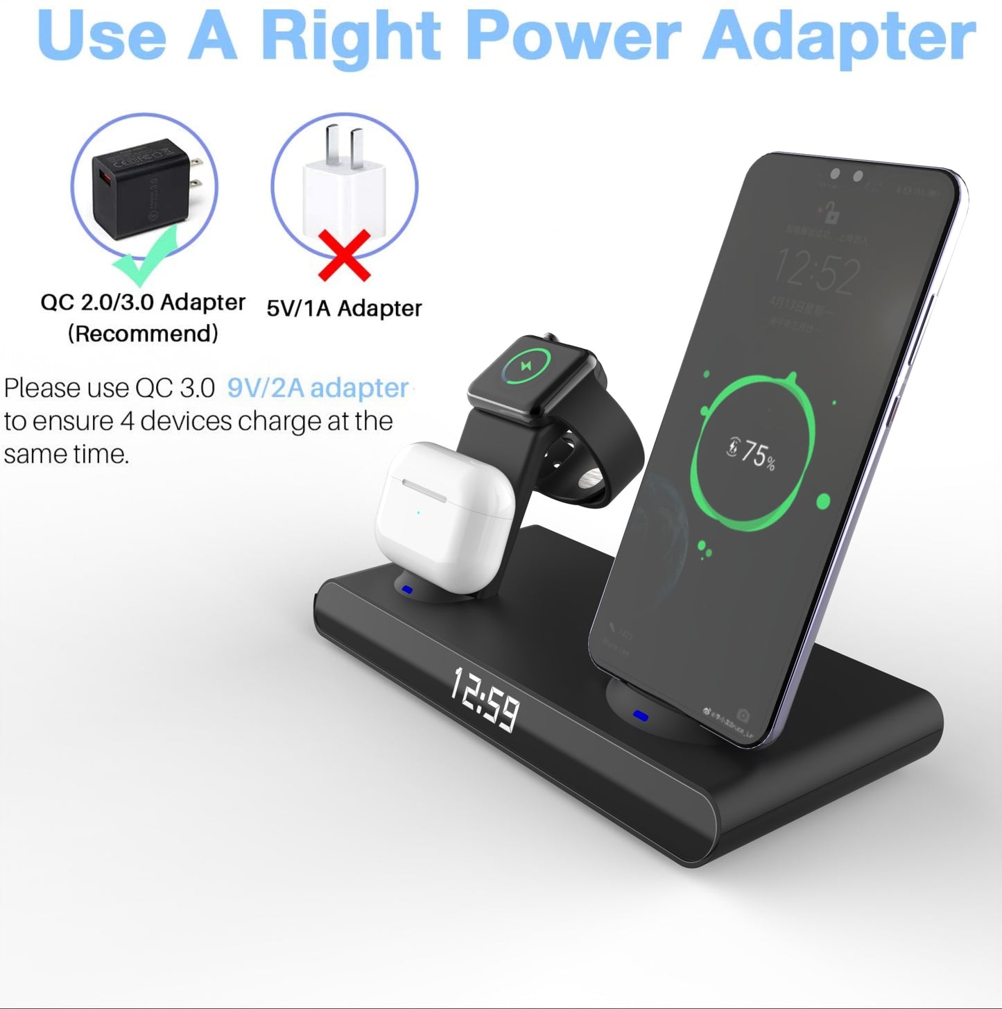 4 in 1 Wireless Chargers Station