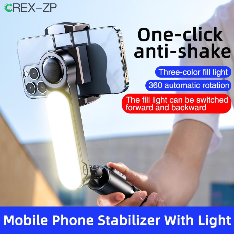 Gimbal Stabilizer Selfie Stick Tripod with Fill Light Wireless Bluetooth for HUAWEI Xiaomi IPhone 13 Cell Phone Smartphone