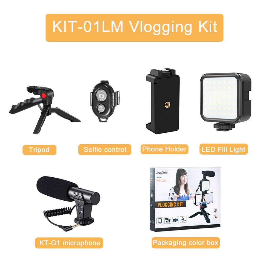 MAMEN Portable Vlogging Kit Video Making Equipment with Tripod Bluetooth