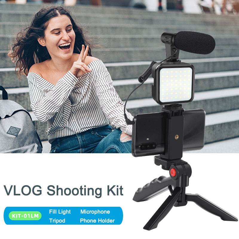 MAMEN Portable Vlogging Kit Video Making Equipment with Tripod Bluetooth