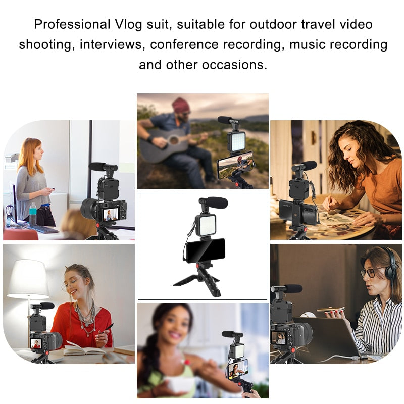 MAMEN Portable Vlogging Kit Video Making Equipment with Tripod Bluetooth