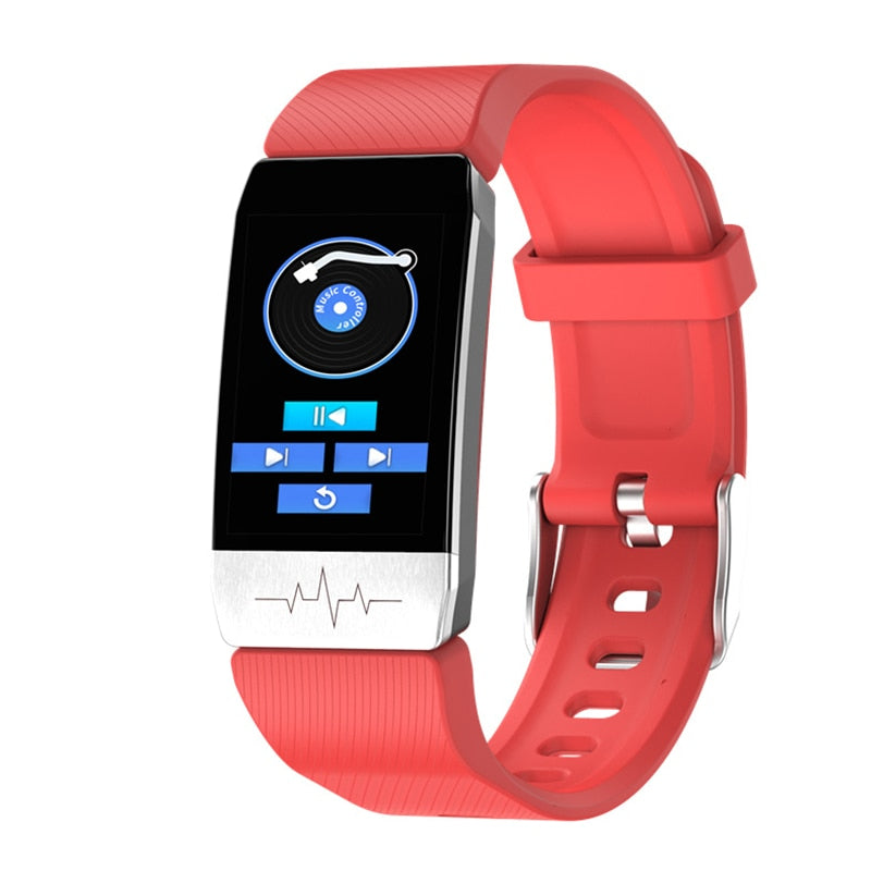 ECG SmartBand FAM T1 Smart Watch Temperature Measure Heart Rate Blood Pressure Monitor Weather Forecast Drinking Remind Bracelet