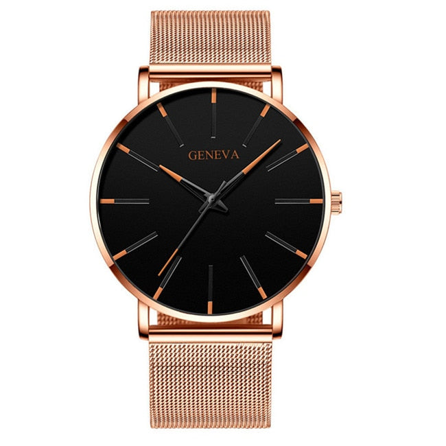 2023 Minimalist Men's Fashion Ultra Thin Watches Simple Men Business Stainless Steel Mesh Belt Quartz Watch relogio masculino