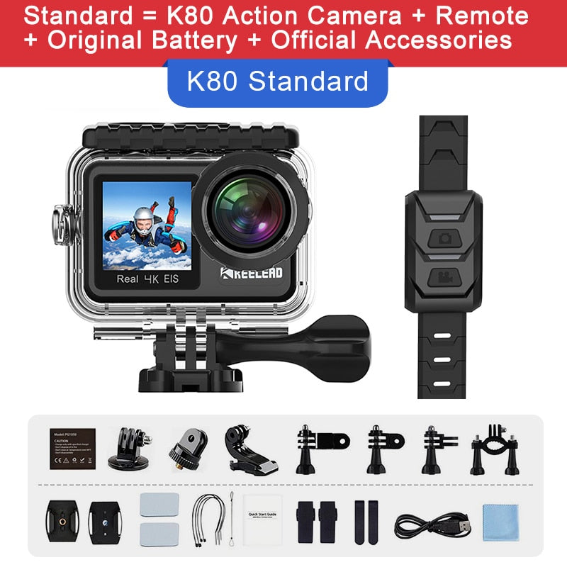 Original KEELEAD K80 4K 60FPS 20MP WiFi Action Cameraam