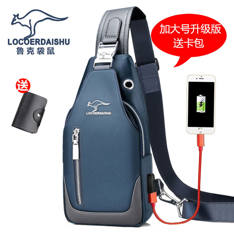Men's Chest Bag New Fashion Korean Style Casual Sports Water Proof Oxford Chest Crossbody Bags for Men Shoulder Messenger Bag