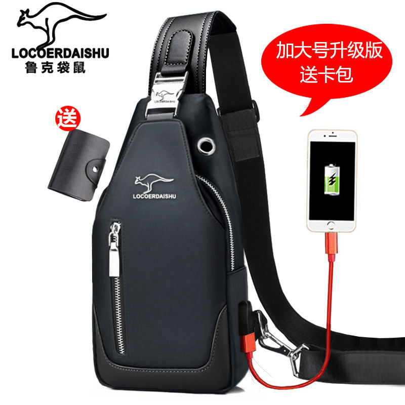 Men's Chest Bag New Fashion Korean Style Casual Sports Water Proof Oxford Chest Crossbody Bags for Men Shoulder Messenger Bag