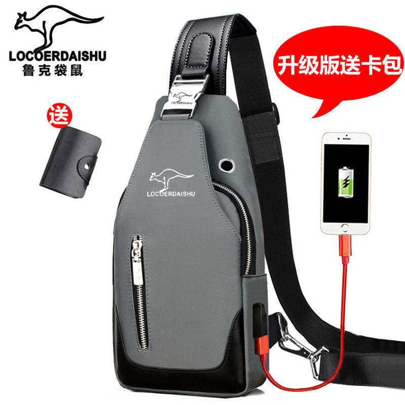 Men's Chest Bag New Fashion Korean Style Casual Sports Water Proof Oxford Chest Crossbody Bags for Men Shoulder Messenger Bag