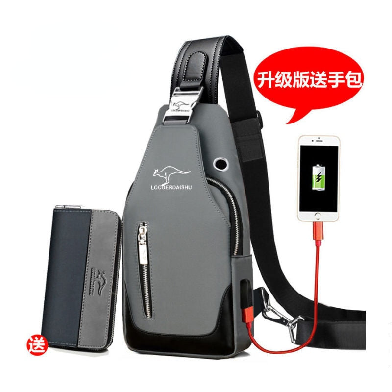 Men's Chest Bag New Fashion Korean Style Casual Sports Water Proof Oxford Chest Crossbody Bags for Men Shoulder Messenger Bag