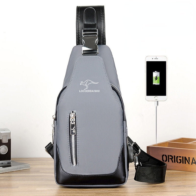Men's Chest Bag New Fashion Korean Style Casual Sports Water Proof Oxford Chest Crossbody Bags for Men Shoulder Messenger Bag