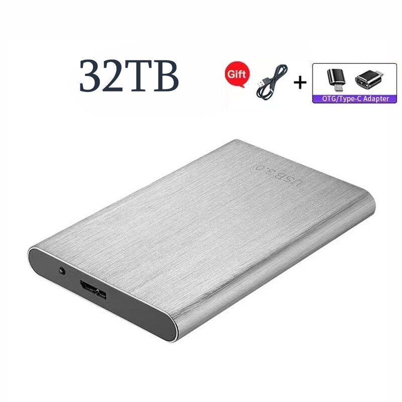 Original Portable High-Speed SSD/HDD 2TB/4TB/8TB/16TB/30TB External Hard Drive Mass Storage USB 3.0 Interface Memory Hard Drive