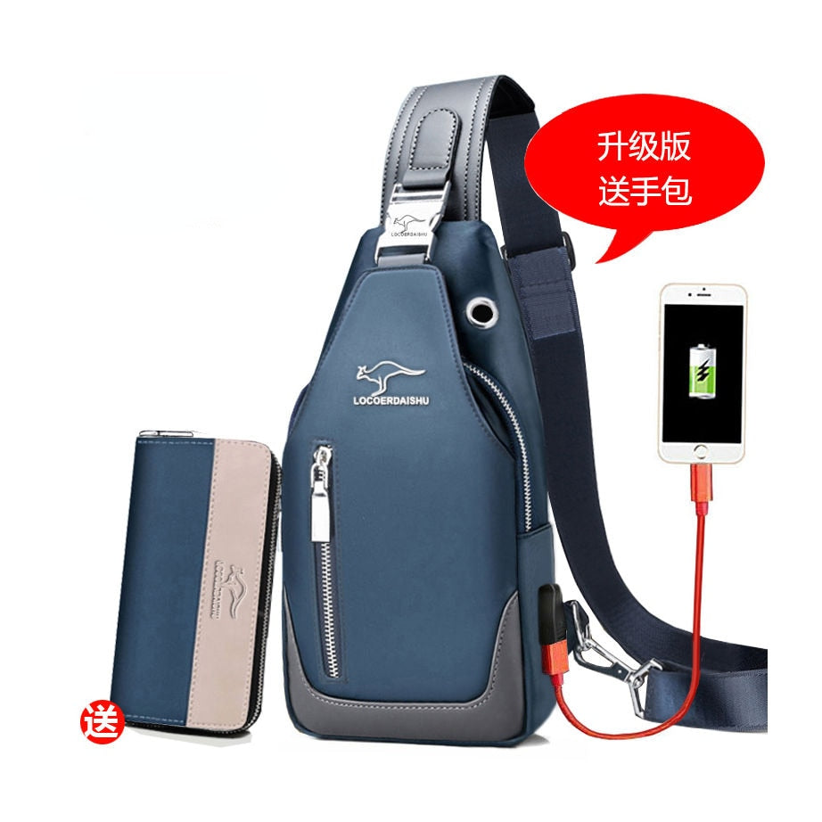 Men's Chest Bag New Fashion Korean Style Casual Sports Water Proof Oxford Chest Crossbody Bags for Men Shoulder Messenger Bag