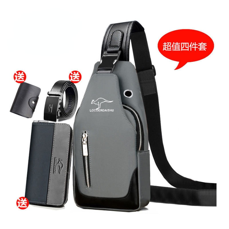 Men's Chest Bag New Fashion Korean Style Casual Sports Water Proof Oxford Chest Crossbody Bags for Men Shoulder Messenger Bag