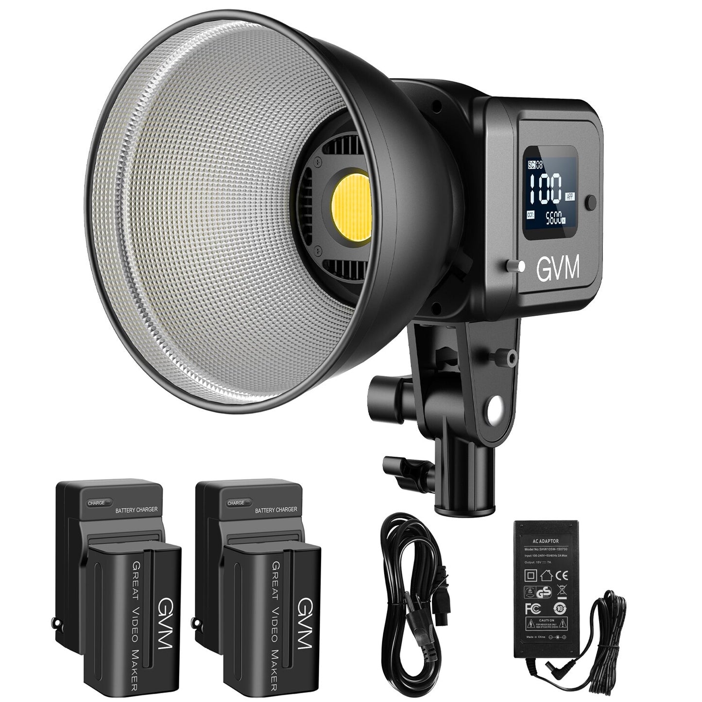 GVM SD80D 80W Bi-Color Spoltlight Daylight 2700K-7500K Photography Lighting with Softbbox Can use Battery