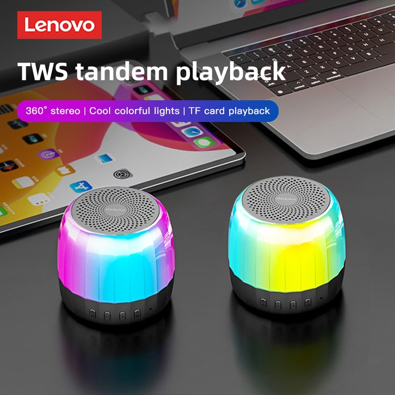 Original Lenovo K3 plus Bluetooth 5.2 speaker subwoofer portable player RGB light speaker waterproof USB Outdoor Speaker