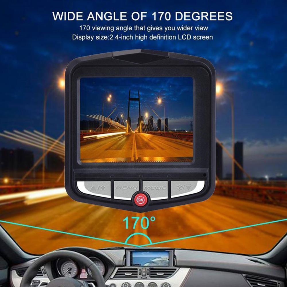 Automotive high-definition driving recorder 2.4 inch single lens video recording player Wide angle 170 night recorder