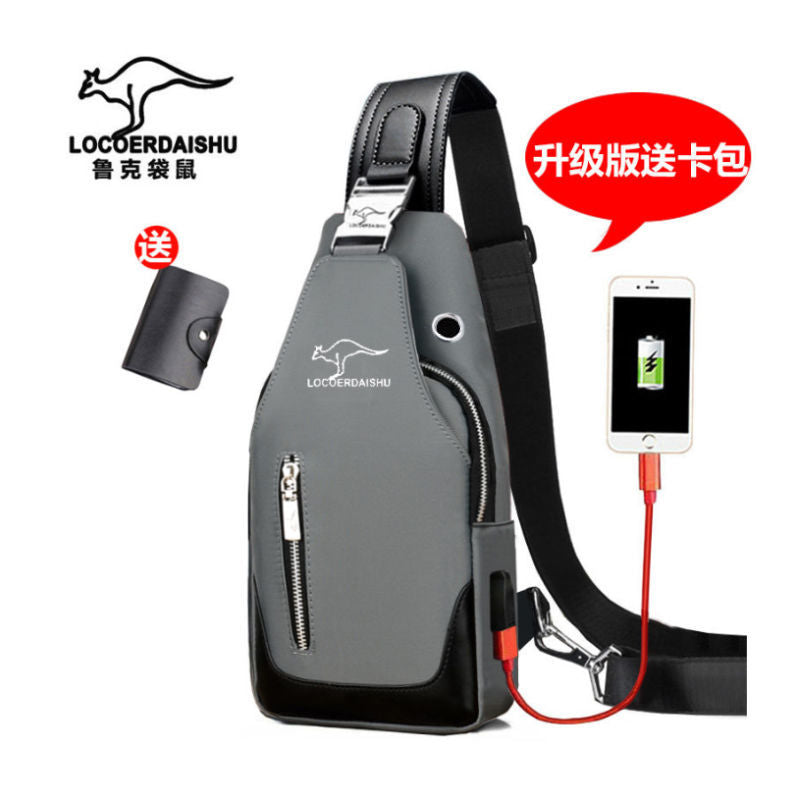 Men's Chest Bag New Fashion Korean Style Casual Sports Water Proof Oxford Chest Crossbody Bags for Men Shoulder Messenger Bag
