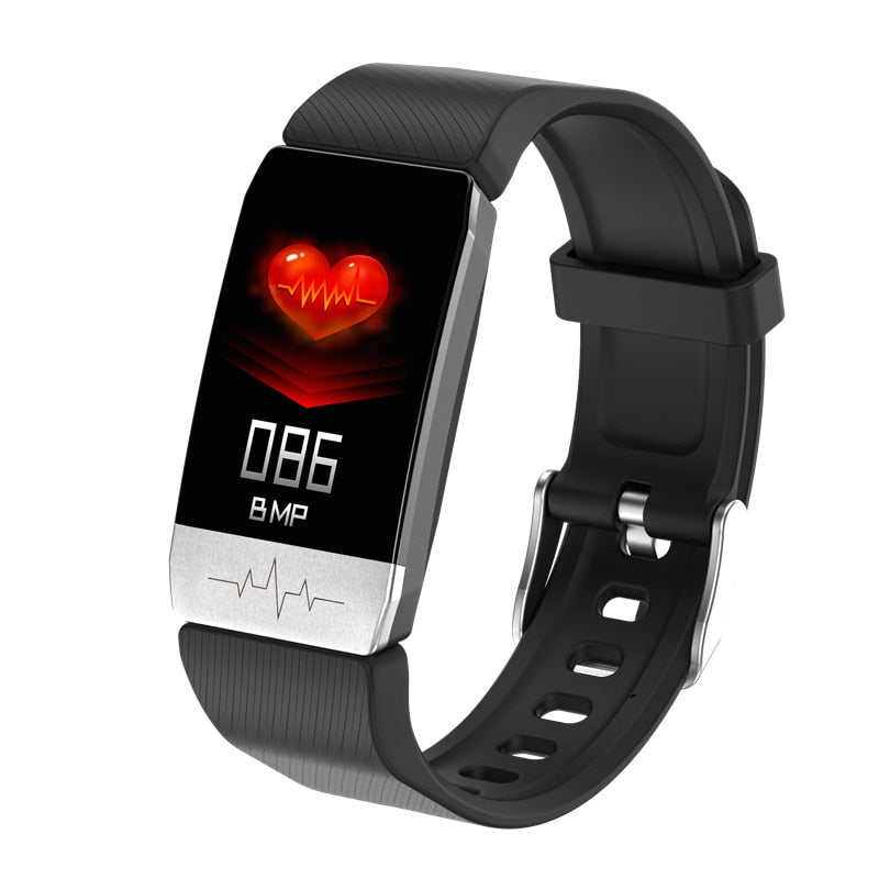 ECG SmartBand FAM T1 Smart Watch Temperature Measure Heart Rate Blood Pressure Monitor Weather Forecast Drinking Remind Bracelet