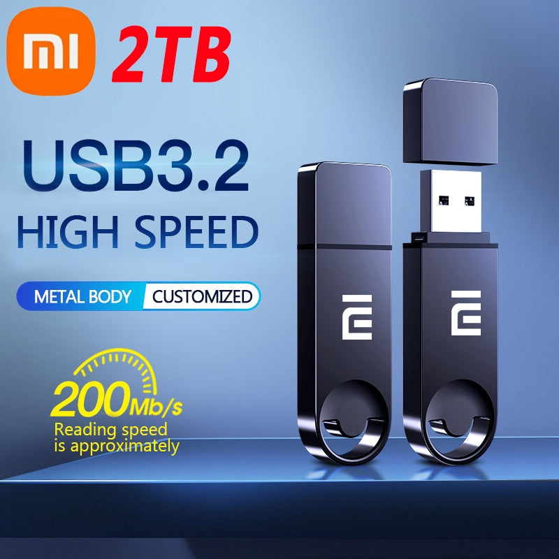 New XIAOMI USB 3.2 Flash Drive 2TB High-Speed Pen Drive 1TB Metal Waterproof Type-C Usb PenDrive For Computer Storage Devices
