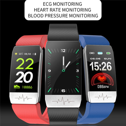 ECG SmartBand FAM T1 Smart Watch Temperature Measure Heart Rate Blood Pressure Monitor Weather Forecast Drinking Remind Bracelet