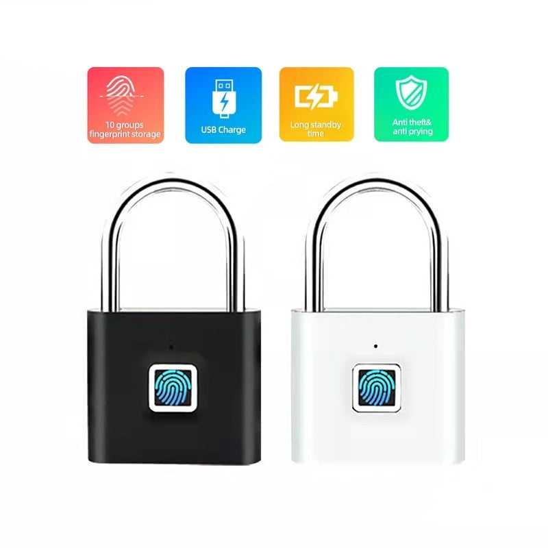 Portable Keyless Smart Fingerprint Padlock